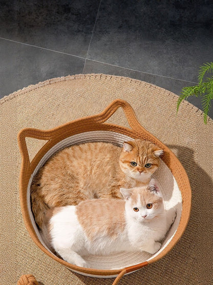 Cat Ear Woven Pet Nest