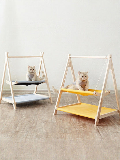 Wooden Triangle Cat Hammock