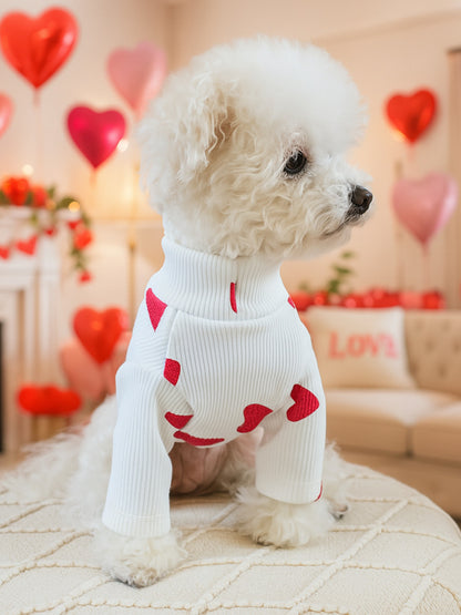 Heart Pattern Pet Sweater