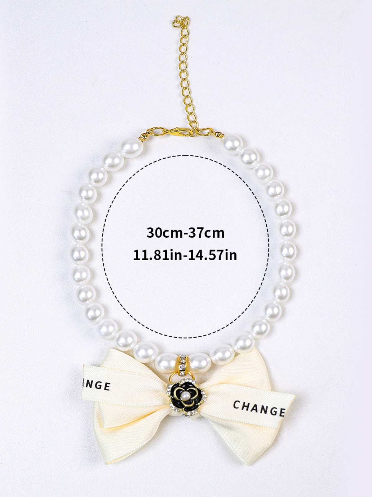 Pearl Bowknot Pet Necklace