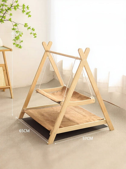 Wooden Triangle Cat Hammock