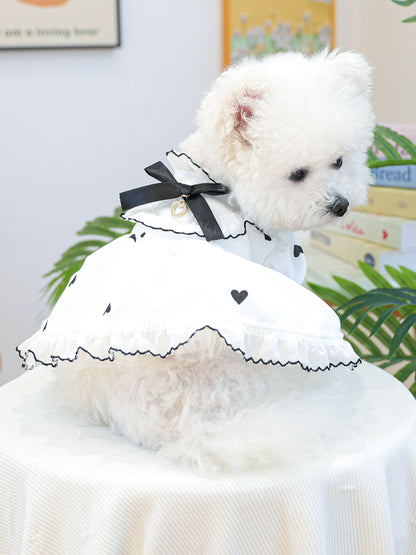 Heart-Patterned Bowknot Pet Dress