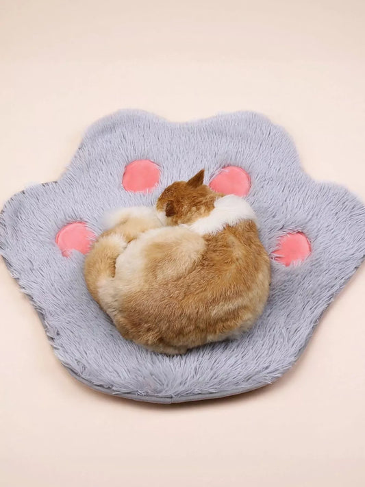 Cute Paw Shape Plush Pet Mat
