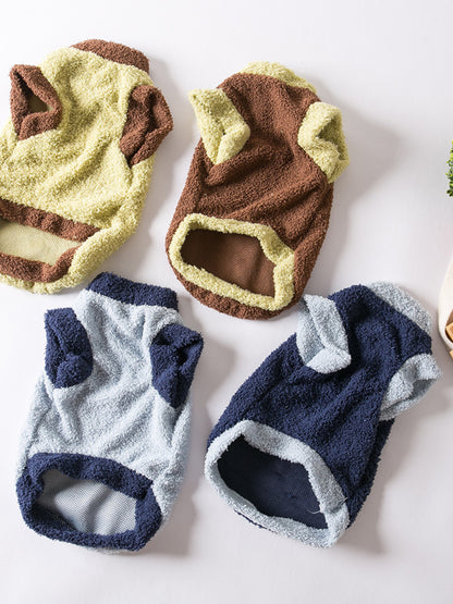 Fleece Pet Sweater with Button Decor